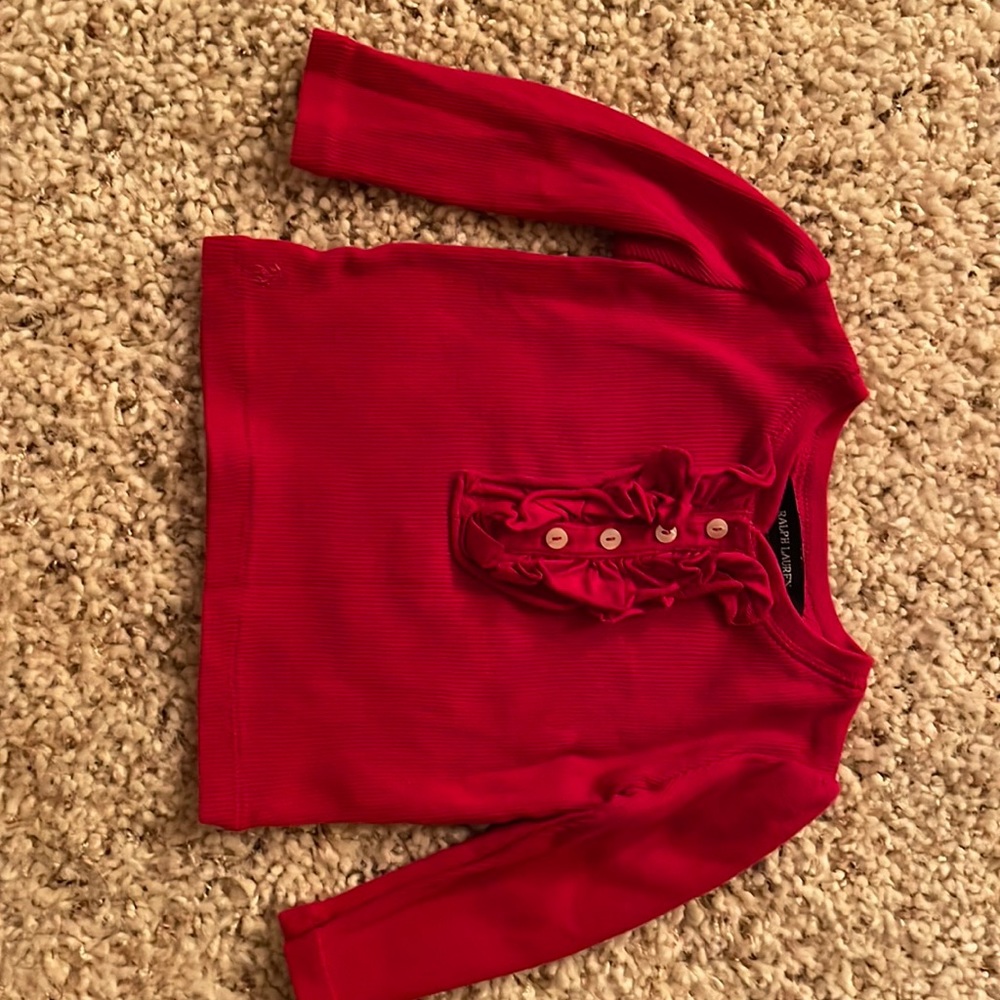 Ralph Lauren red top for girls size 9-12 months